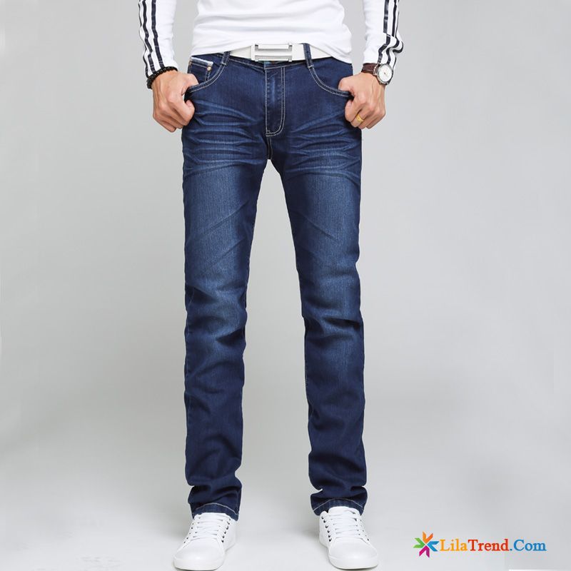 Zerrissene Jeans Herren Hell Schlank Licht Allgleiches Sommer Billig