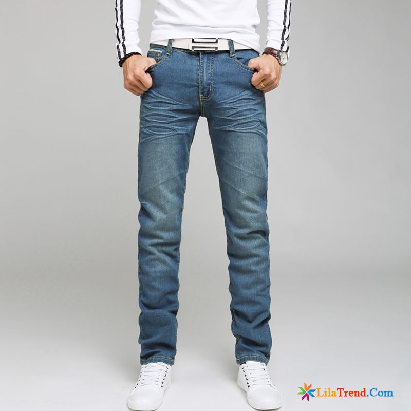 Zerrissene Jeans Herren Hell Schlank Licht Allgleiches Sommer Billig