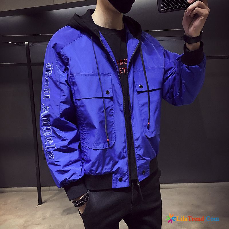 Übergangsjacke Herren Blau Neu Persönlichkeit Herren Jacke Mode Kaufen