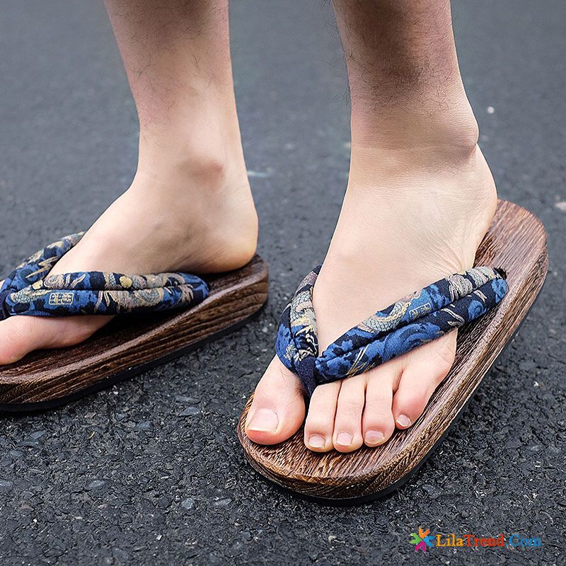 Ausgefallene Hausschuhe Hochhackigen Flip Flops Schuhe Dicke Sohle Blau