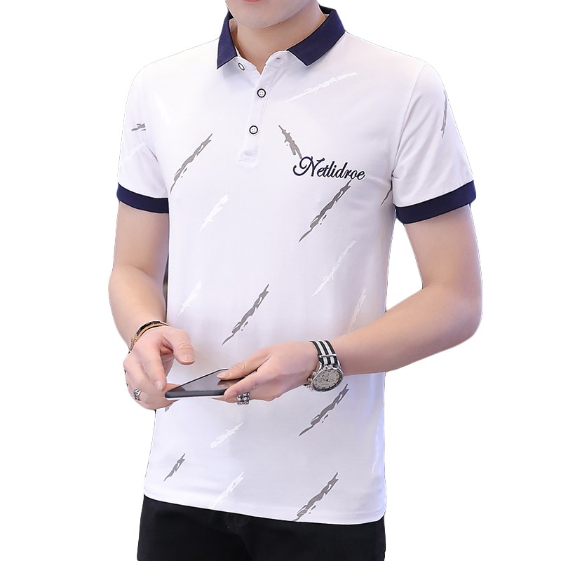 Blaues Modeshirt Herren Violett Polo Baumwolle Sommer Trend Weiß Verkaufen