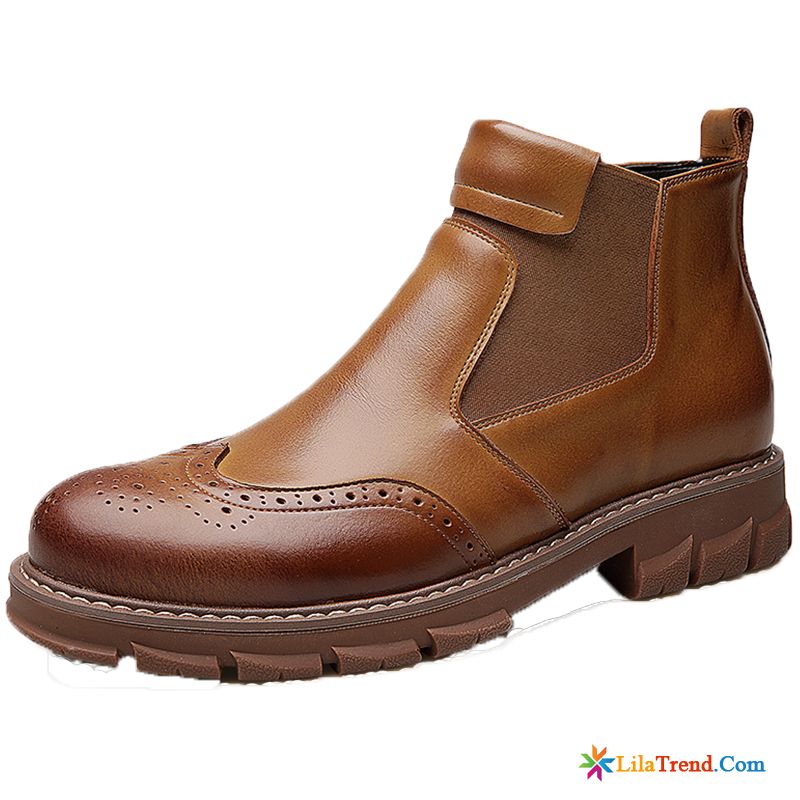 Boots Schwarz Herren Hellrot Martin Stiehlt Hohe Stiefel Cargo Retro Günstig