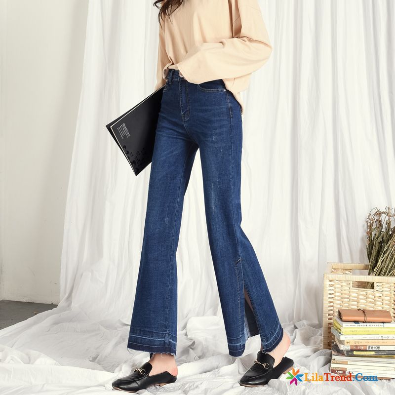 Boyfriend Jeans Günstig Hohe Taille Jeans Neu Feder Die Gabel Teilen Billig