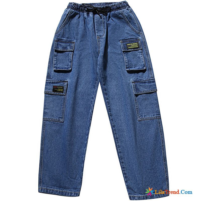 Chino Hose Mit Bündchen Herren Herren Lose Freizeit Schlank Navy Blau Günstig