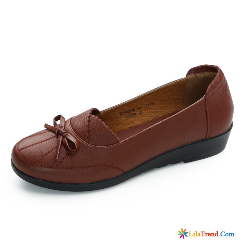 Cognac Leder Schuhe Dunkelgrau Flache Schuhe Echtleder Damen Rutschsicher Günstig