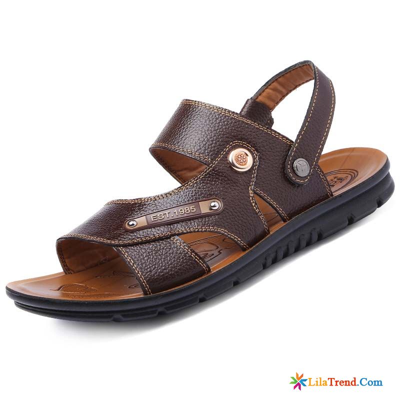 Coole Herren Sandalen Strand Schuhe Große Größe Sommer Echtleder Günstig