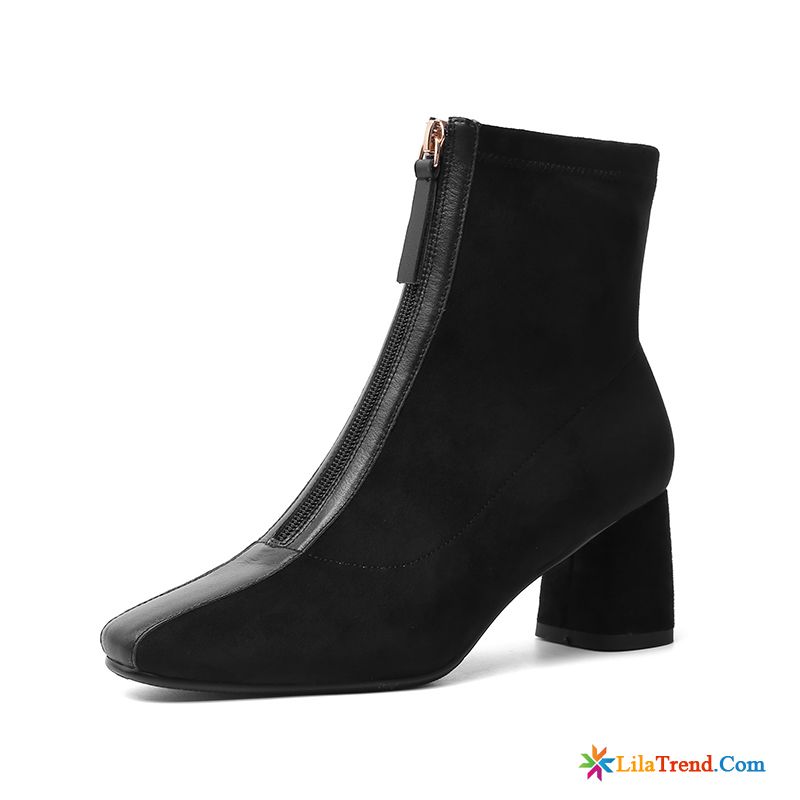 Damen Boots Sale Hell Kurze Stiefel Reißverschluss Herbst Hochhackigen Echtleder Kaufen