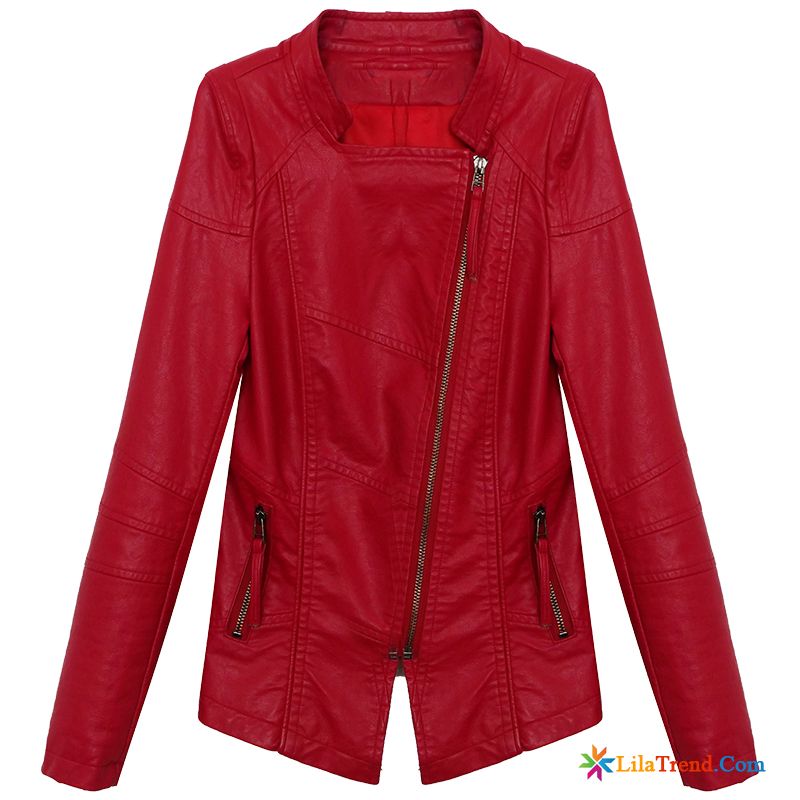 Damen Daunenlederjacke Blau Braun Allgleiches Rote Trend Mantel Überzieher Günstig