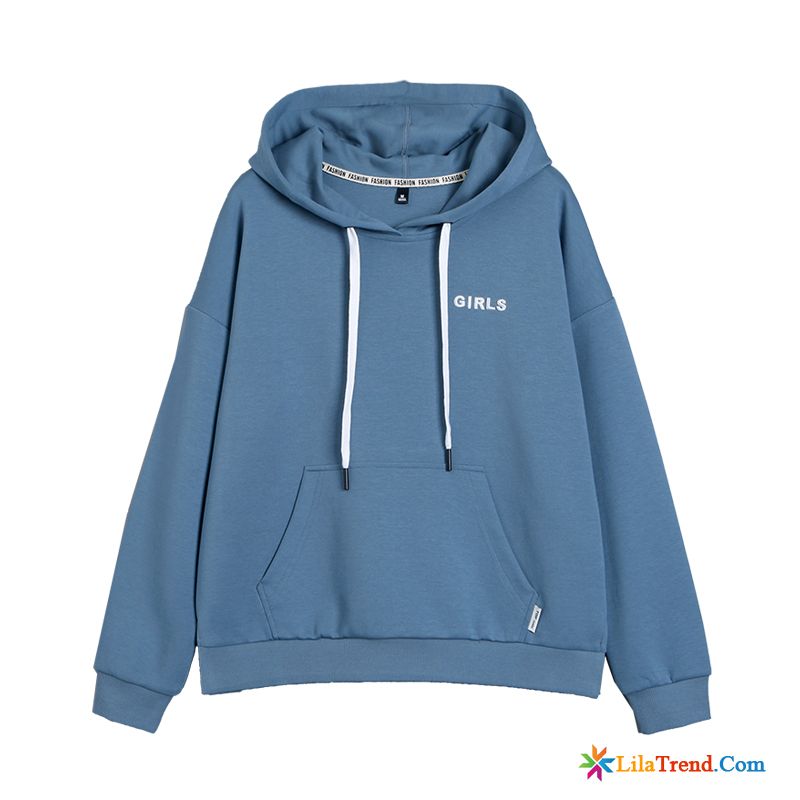 Damen Kapuzenpullis Dunkelblau Türkis Lose Herbst Mantel Blau Hoodies Kaufen