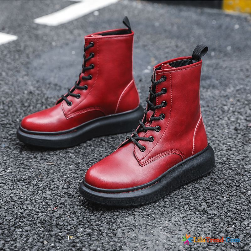 Damenstiefel Gefüttert Braun British Neue Rot Schüler Dicke Sohle Günstig