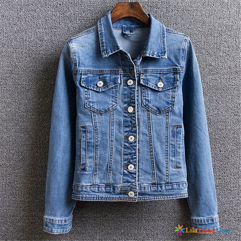 Daunenjacke Damen Lang Braun Mantel Jacke Denim Feder Freizeit Billig