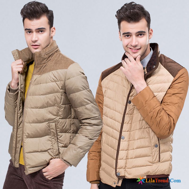 Daunenjacke Sommer Herren Silber Schlank Daunenjacke Mode Herren Überzieher Günstig