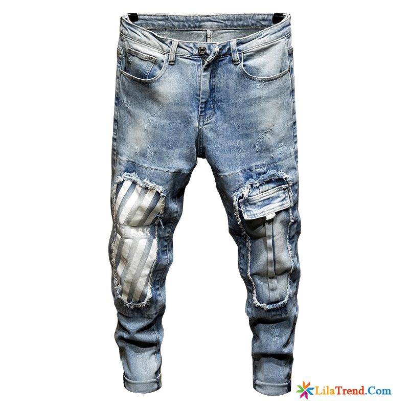 Distressed Jeans Herren Jeans Trendmarke Persönlichkeit Hose Löcher Kaufen