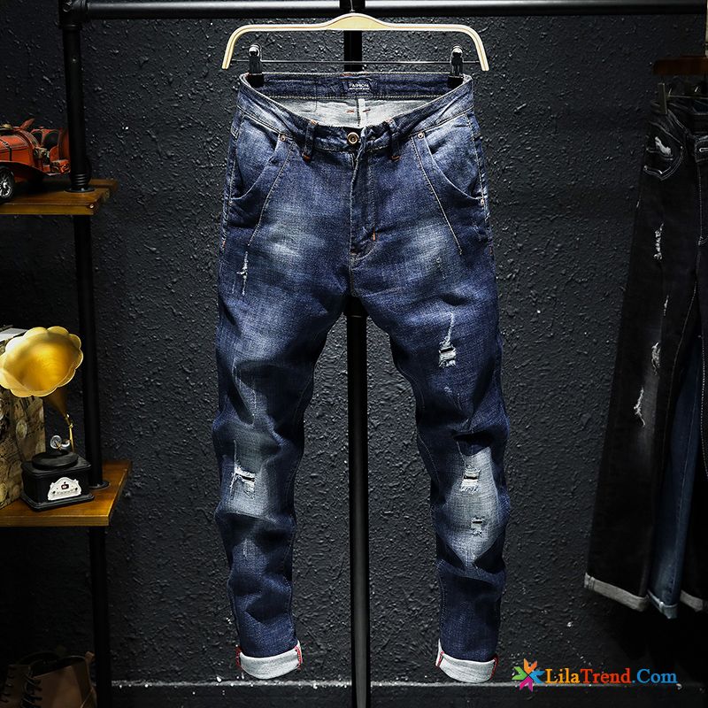 Dunkelgraue Jeans Herren Dunkelblau Waschen Blau Hose Herbst Neu Günstig