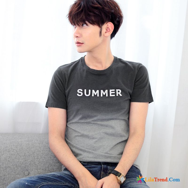 Einfarbige T Shirts Herren Freizeit Trend Sommer Neu Hülse Günstig