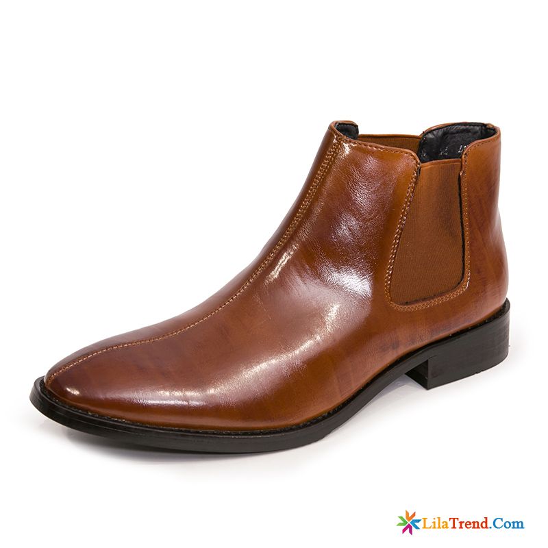 Elegant Schuhe Herren Rosarot Retro Spitze Stiefel British Kurze Stiefel Günstig