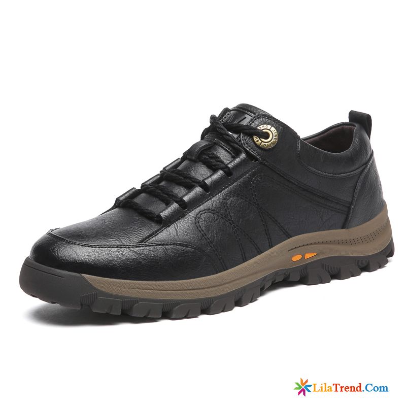 Graue Schuhe Herren Orangerot Trend Feder Allgleiches Schwarz Weiche Sohle Billig