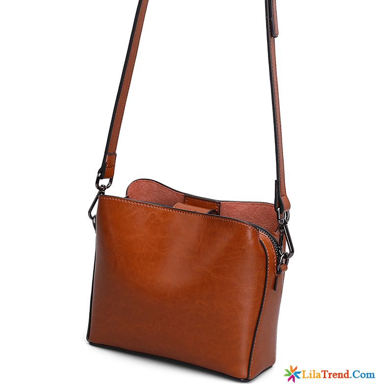 Günstige Damen Umhängetaschen Messenger-tasche Echtleder Klein Mini Retro Günstig