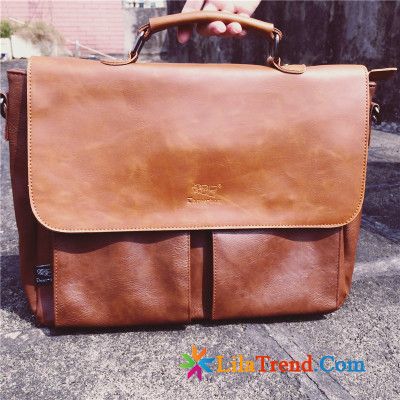 Günstige Ledertaschen Retro Geschäft Aktentasche Schultertaschen Herren Billig