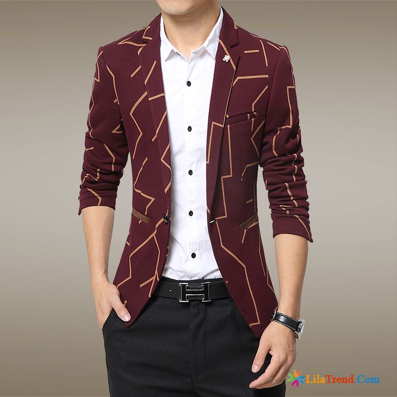 Herren Blazer Business Herren Anzüg Herbst Rote Blazer Günstig