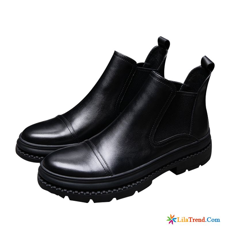 Herren Boots Dunkelrot Kurze Stiefel Sommer Feder British Schwarz Kaufen