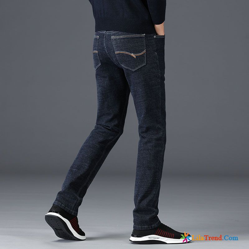 Herren Jeans Bootcut Günstig Gestreift Neu Blau Schlank Jeans Trend Verkaufen