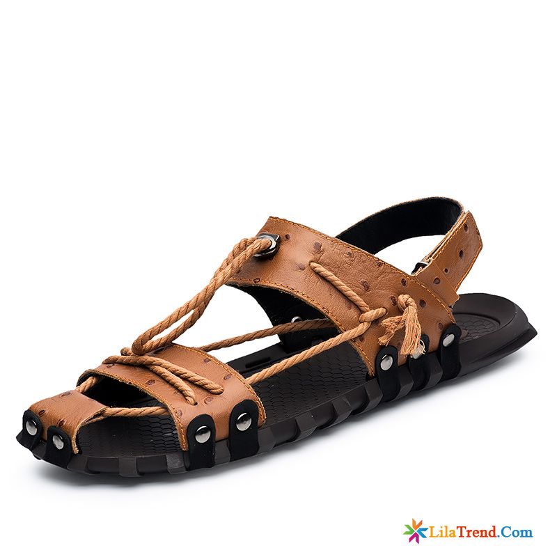 Herren Sandalen Schwarz Neue Sandalen Braun Rom Rutschsicher Günstig