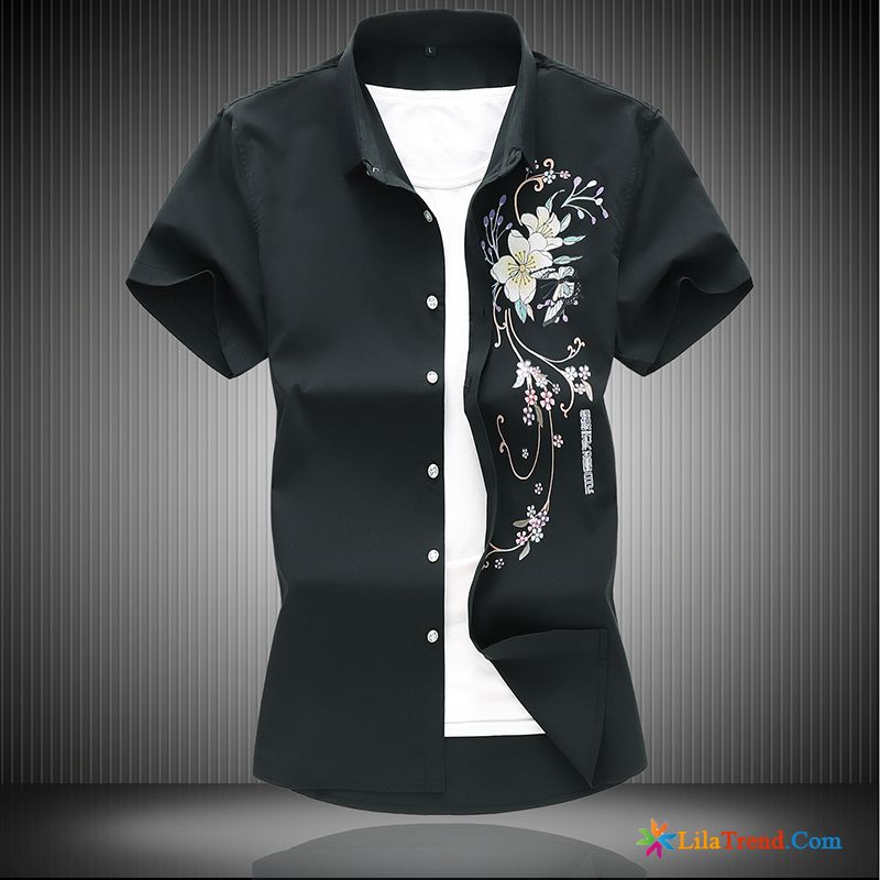Herrenhemden Kurzarm Günstig Chinesischer Stil Hemd Fettig Drucken Unterhemd Kaufen