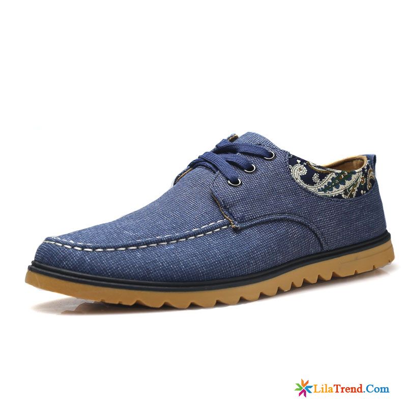 Herrenschuhe Blau Leder Hellblau Gemütlich Casual Trend Tuch Schuhe Sommer Günstig