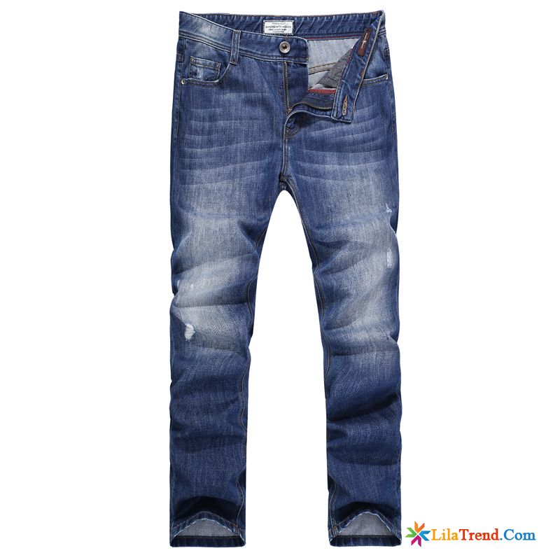 Hosen Herren Jeans Dunkelrot Jugend Trend Mode Löcher Jeans