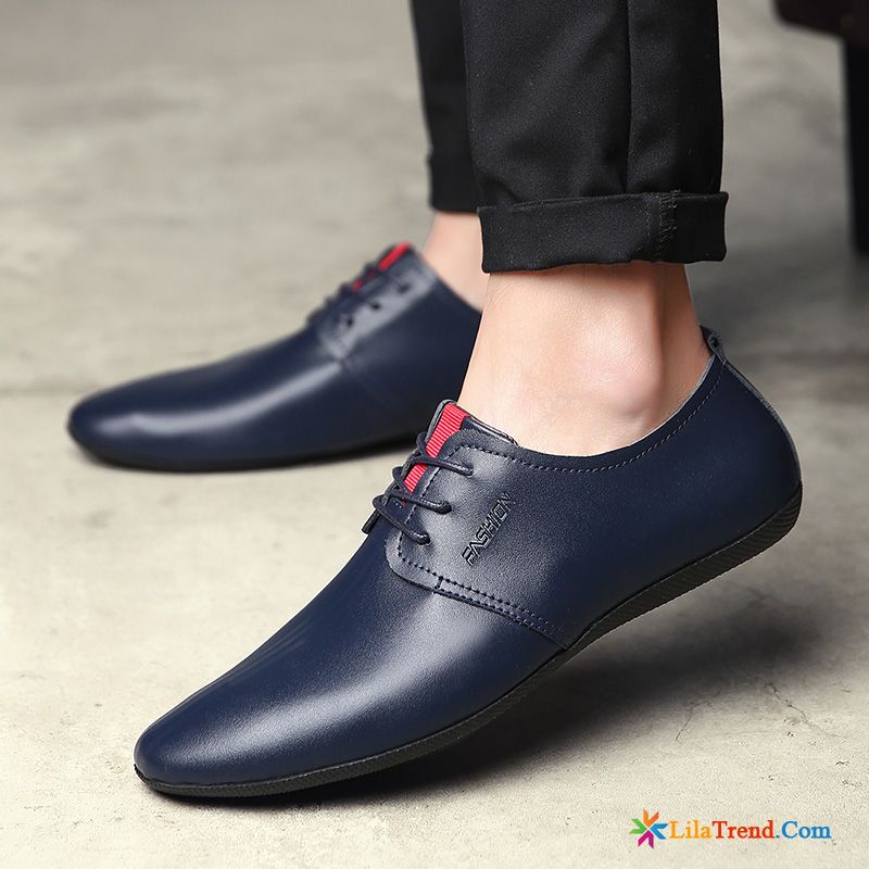 Italienische Schuhe Herren Violett British Casual Jugend Echtleder Feder Verkaufen