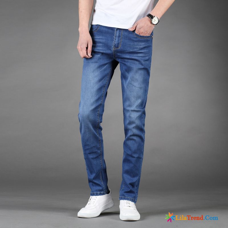 Jeans Biker Style Herren Neu Sommer Dünn Gerade Freizeit