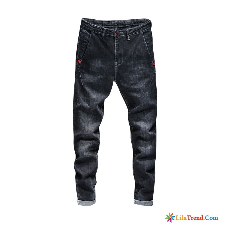 Jeans Günstig Kaufen Dunkelfarbig Trend Elastisch Trendmarke Jeans Schlank Verkaufen