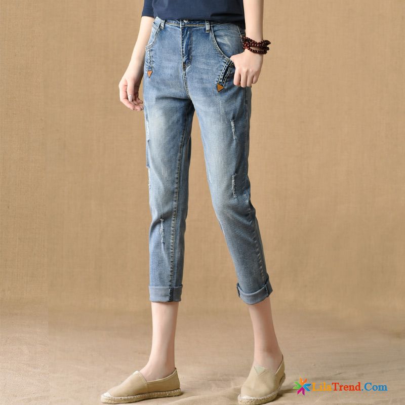 Jeans Regular Fit Damen Hose Löcher Elastisch Allgleiches Damen Kaufen