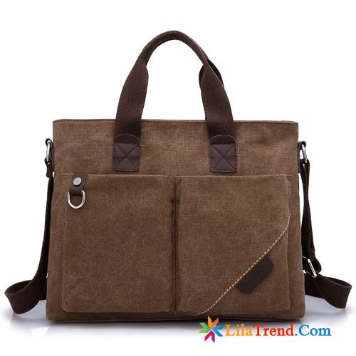 Kleine Herrentaschen Umhängetasche Leder Canvastasche Rucksäck Trend Herren Messenger-tasche Rabatt