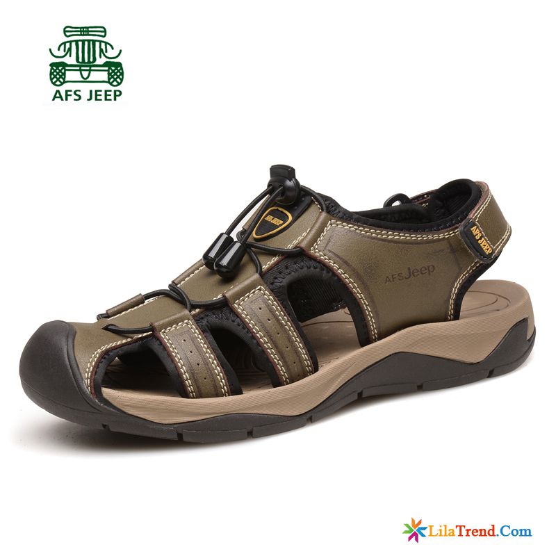 Kork Sandalen Herren Schuhe Draussen Trend Sandalen Echtleder Günstig