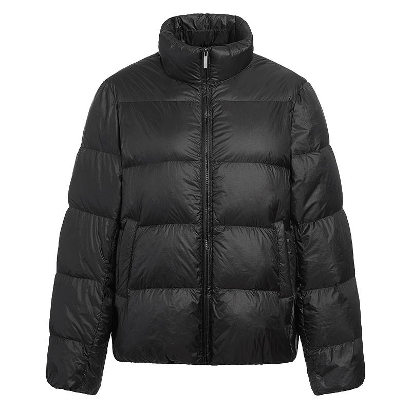 Kurze Daunenjacke Mit Fellkragen Scharlachrot Damen Mode Stehkragen Licht Schwarz Kaufen