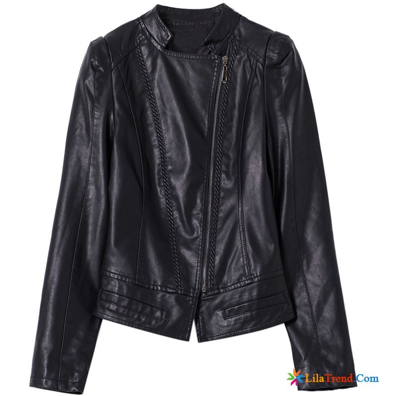 Kurzlederjacke Damen Wolle Lederjacke Damen Gemütlich Motorradbekleidung Elegant Verkaufen