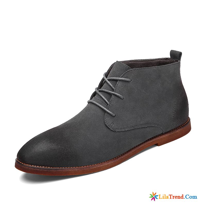 Lackschuhe Herren Schwarz Kurze Stiefel Trend Martin Stiehlt Wüste Cargo Günstig