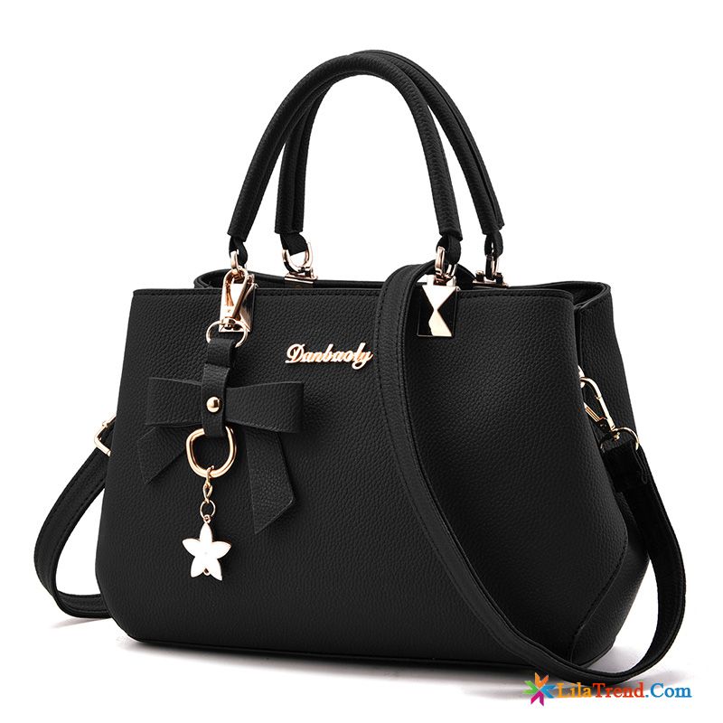 Leder Handtasche Schwarz Damen Kupfer Schwarz Mode Allgleiches Trend Taschen Günstig