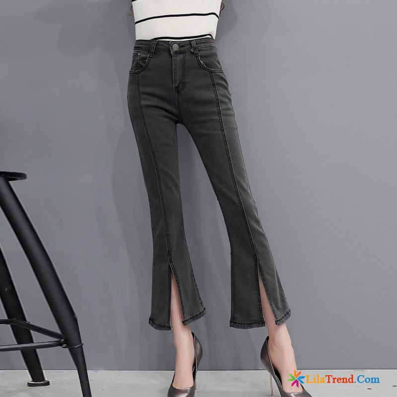 Luftige Hose Damen Ausgestellte Jeans Neu Trend Weites Bein Damen Billig
