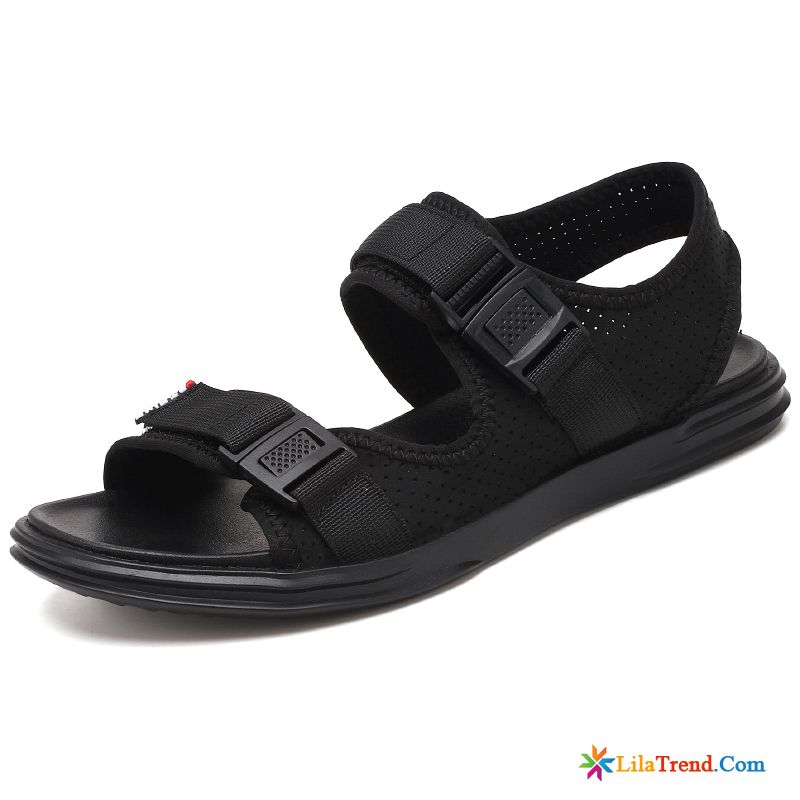 Mode Herren Sandalen Schwarz Rutschsicher Sandalen Strand Rom Kaufen