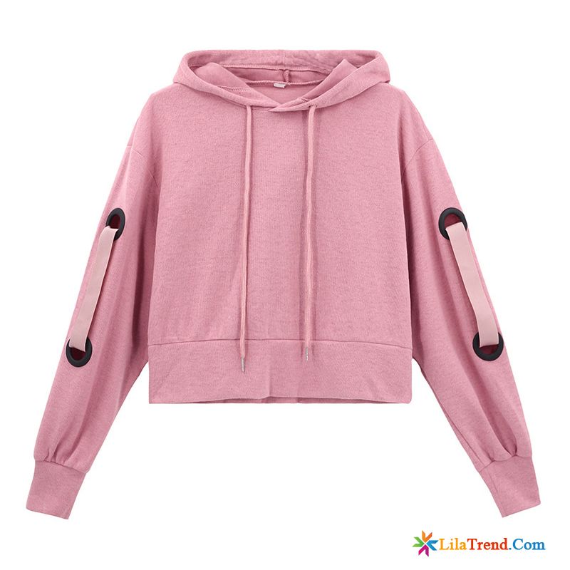 Mode Kapuzenpullis Damen Mantel Neu Kurzer Absatz Rosa Hoodies Billig