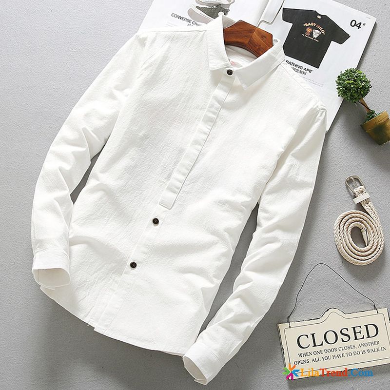 Männer Hemden Günstig Trend Weiß Lange Ärmel Feder Hemd Kaufen