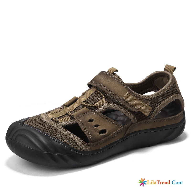 Männer Schuhe Kaufen Hellblau Echtleder Schuhe Sandalen Sommer Casual