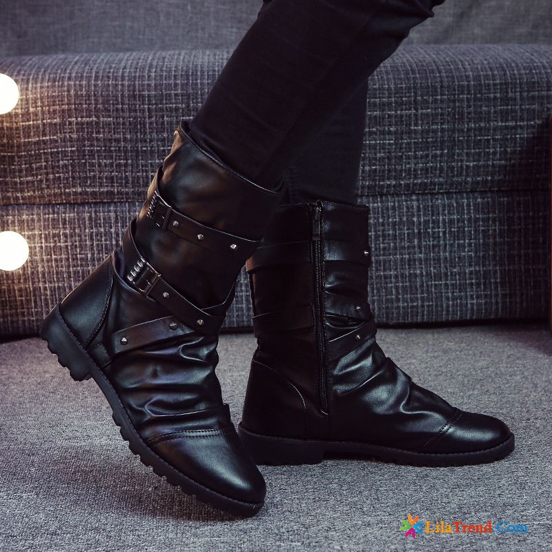 Männer Winterstiefel Stiefel Martin Stiehlt Herbst Schwarz Trend Kaufen