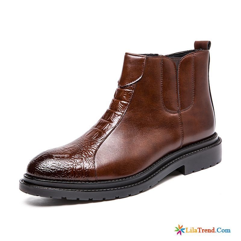 Schuhe Herren Braun Braun Hohe Herbst Trend Retro Günstig