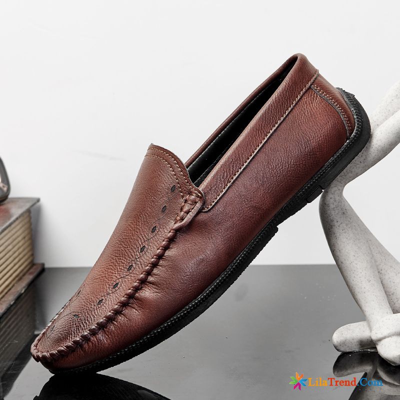 Schuhe Herren Günstig Kupfer Mode Rot Lederschuhe Braun Faul
