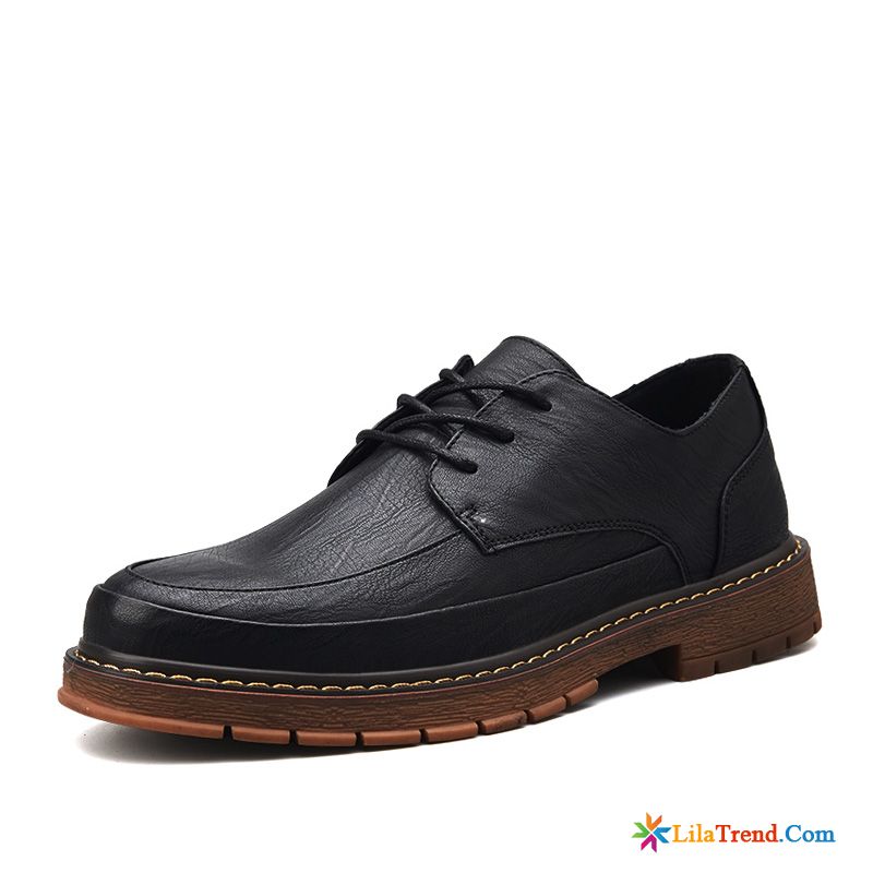 Schuhe Leder Herren Schwarz Casual Trend Geschäft Lederschuhe