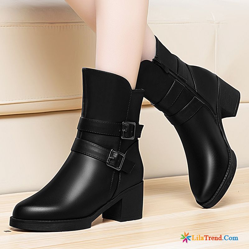 Schuhversand Online Kurze Stiefel Schuhe Plus Samt Hochhackigen Winter Billig